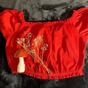 Cute boho red top from H&M ❣️☀️